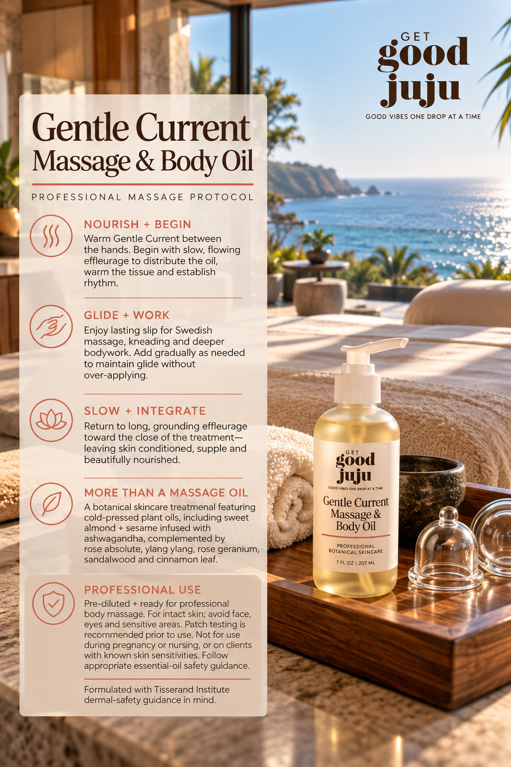Gentle Current Massage & Body Oil 7 oz.