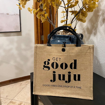 Tote Bag – Eco-Friendly, Reusable Jute Bag with Positive Vibes